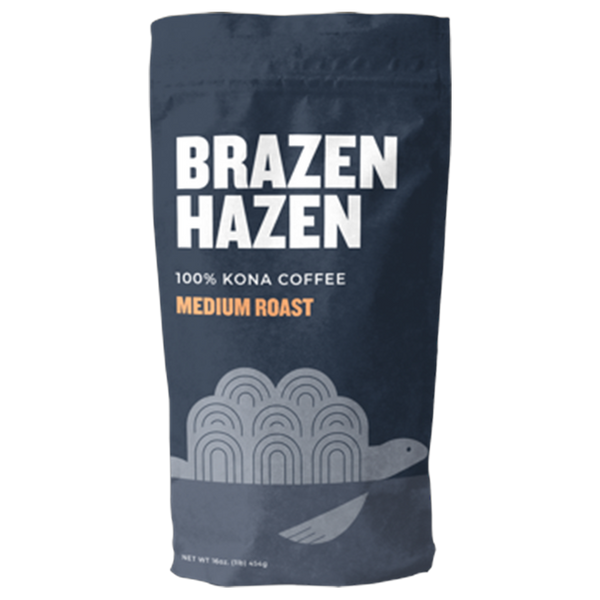 Brazen Hazen Medium Roast 100% Kona Coffee bag