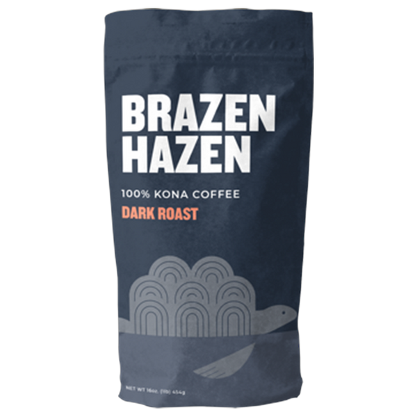 Brazen Hazen Dark Roast 100% Kona Coffee bag